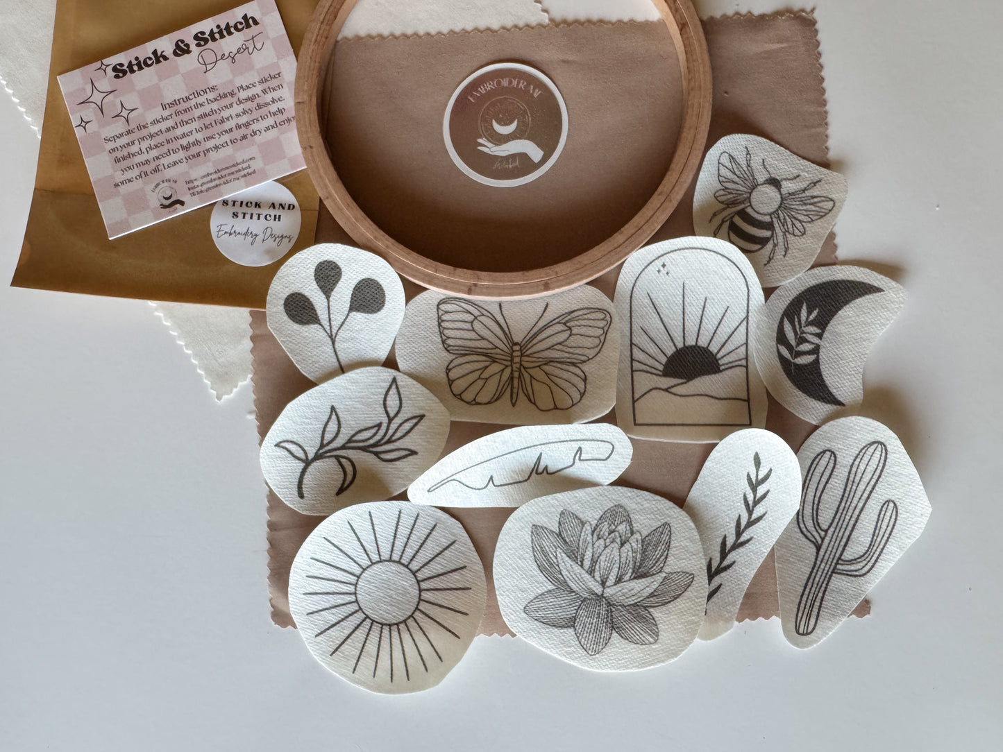 Desert Stick & Stitch Embroidery pack