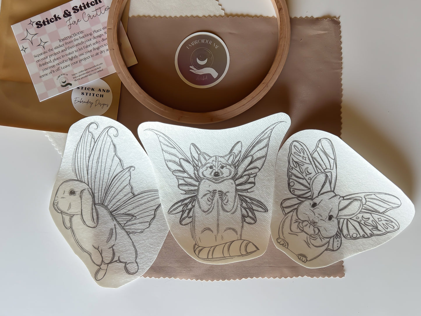 Fae Critters Stick & Stitch Embroidery pack