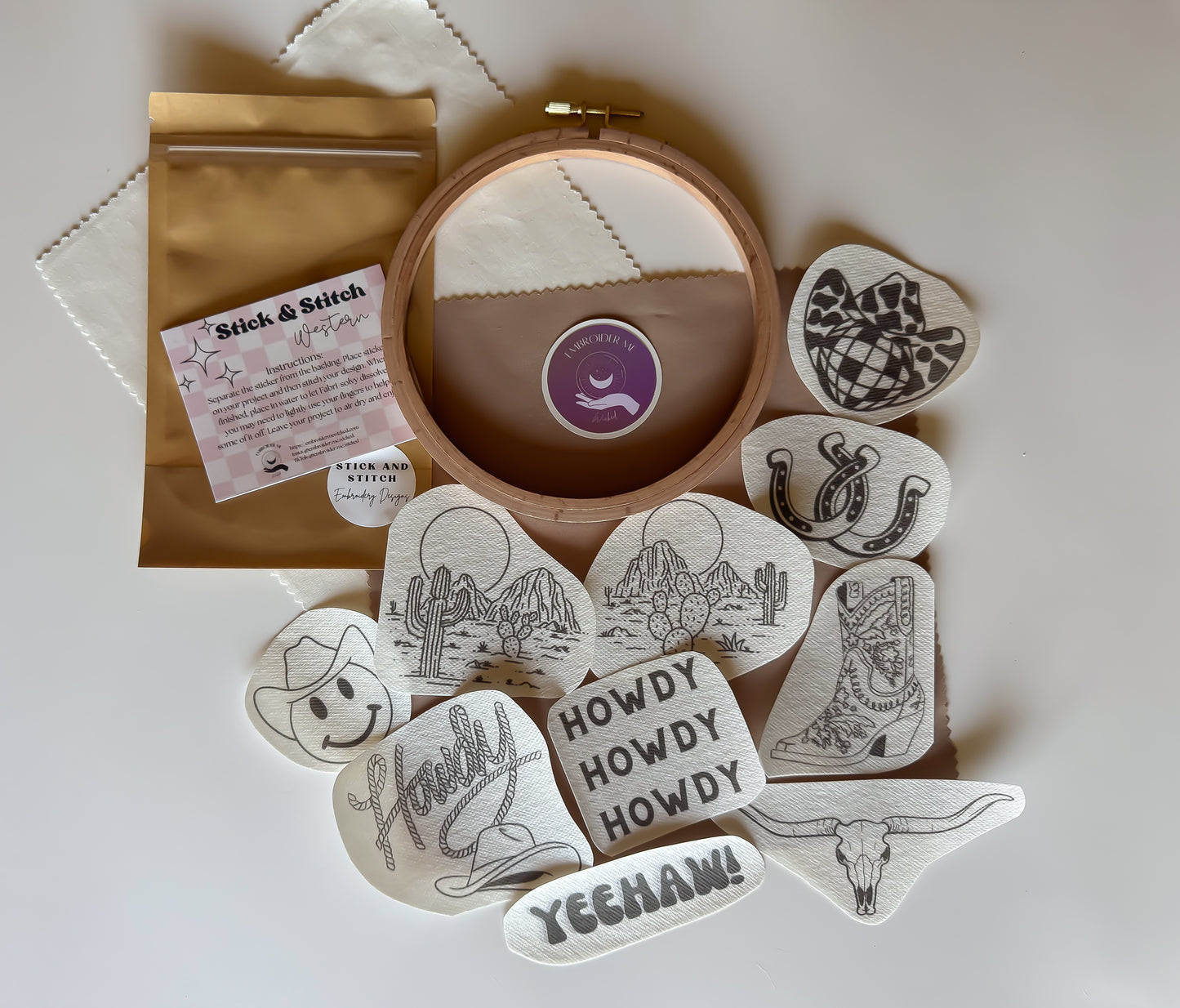 Western Stick & Stitch Embroidery pack