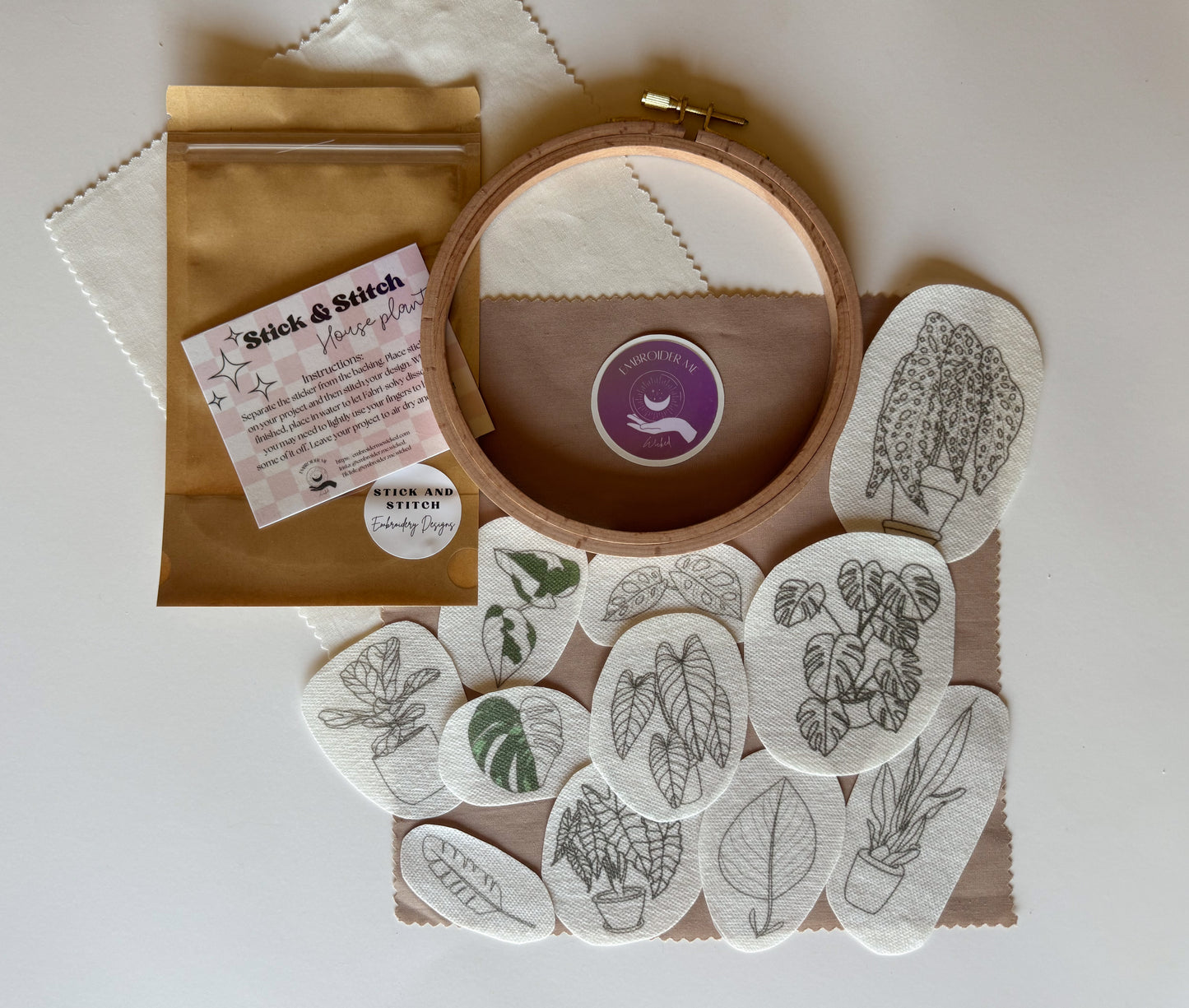 House Plant Stick & Stitch Embroidery pack
