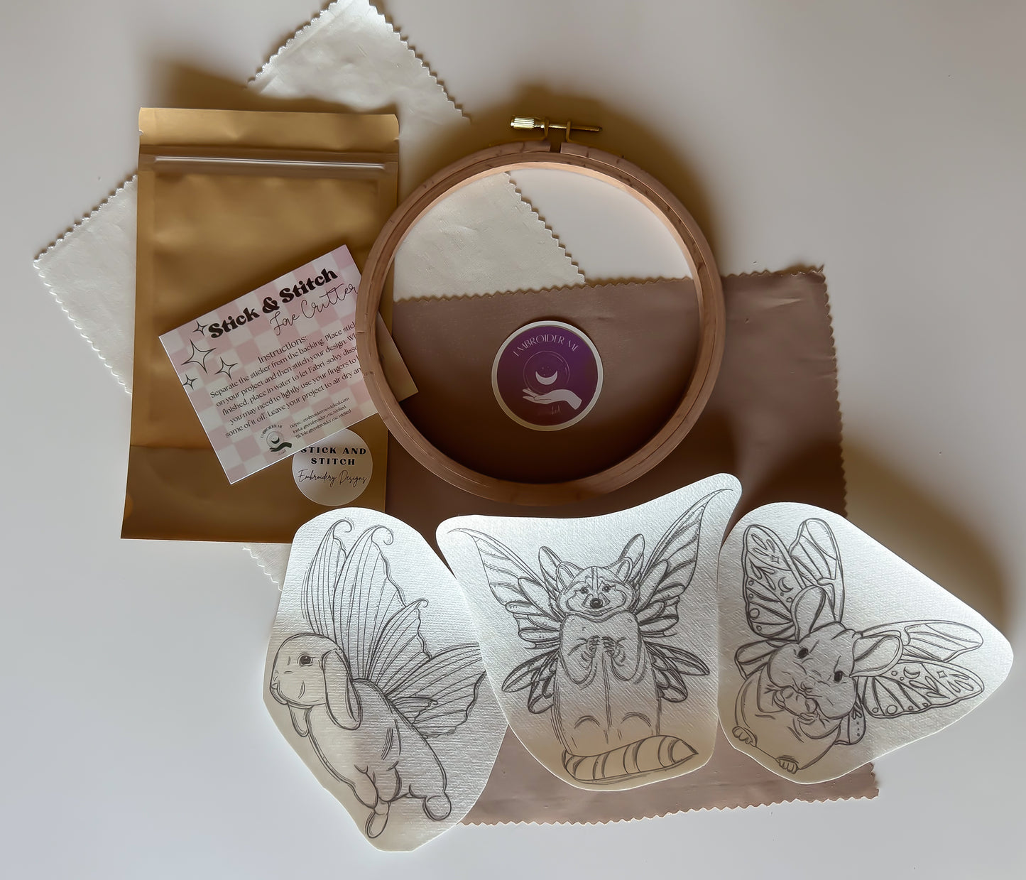 Fae Critters Stick & Stitch Embroidery pack
