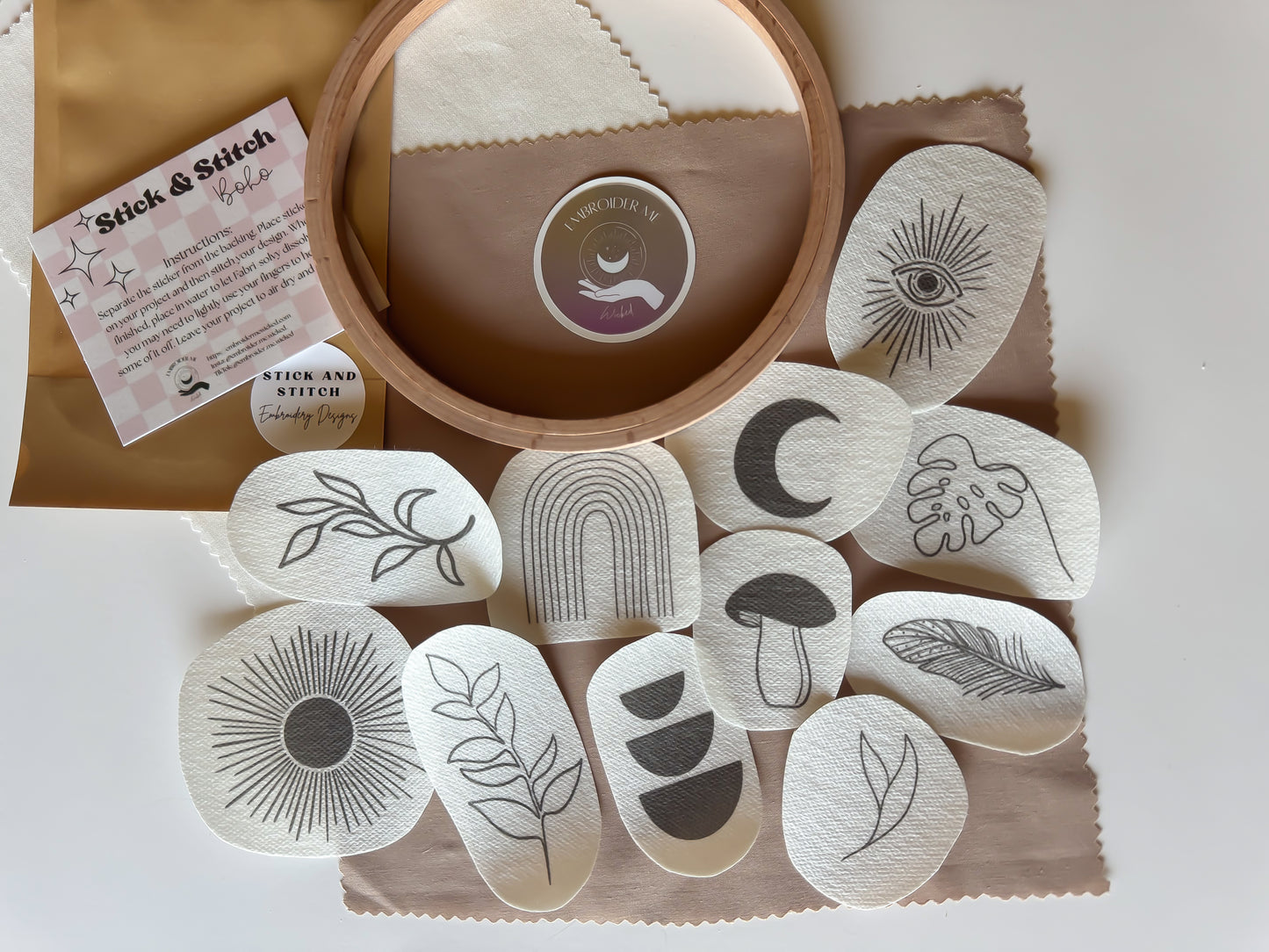 Boho Stick & Stitch Embroidery pack