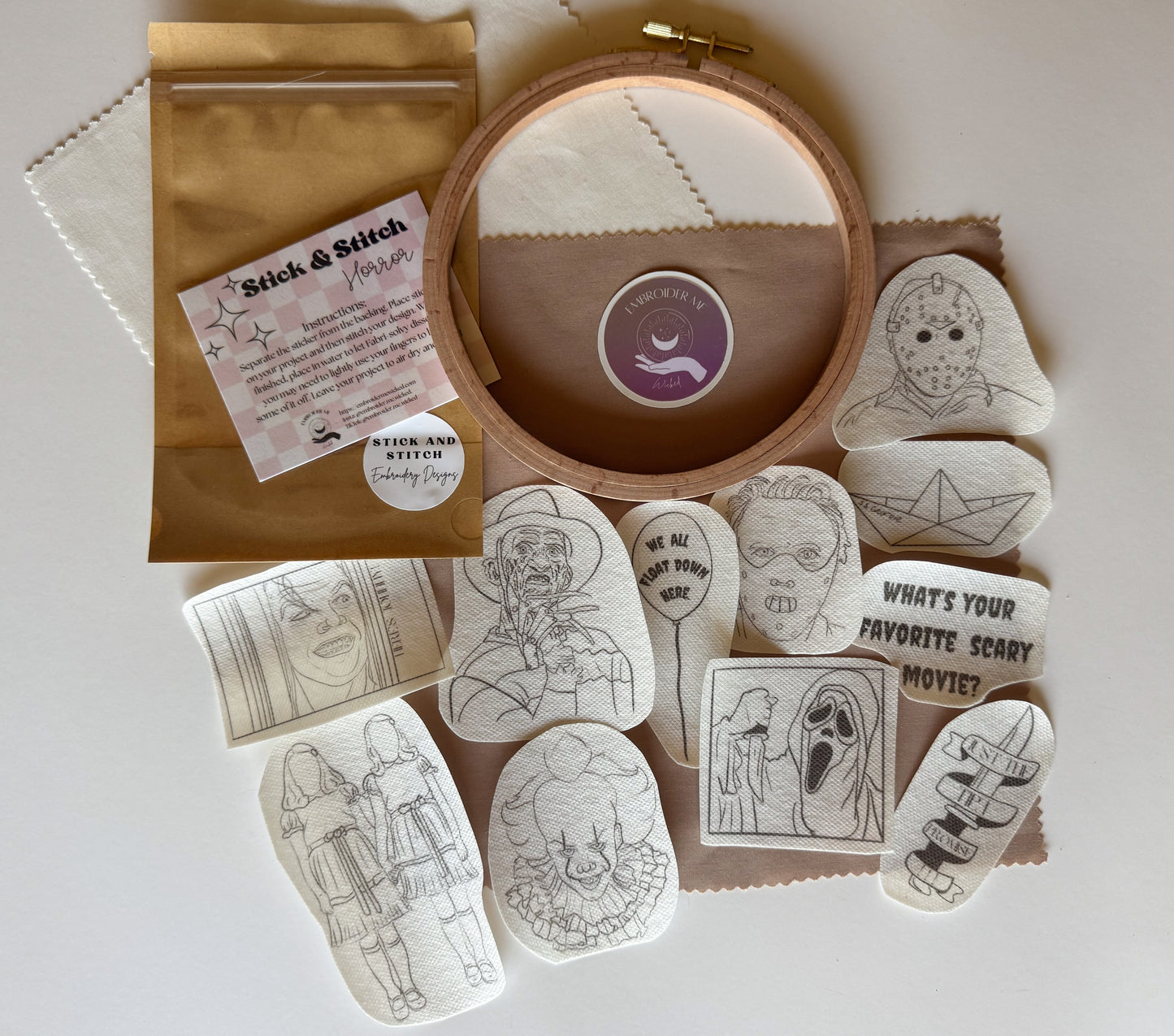 Horror Stick & Stitch Embroidery pack