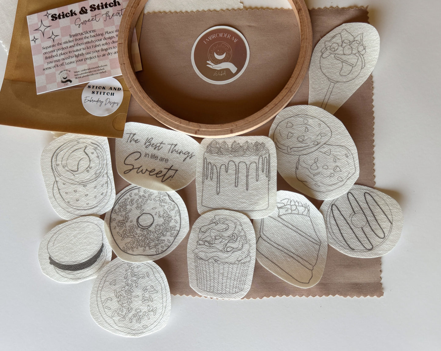 Sweet Treats Stick & Stitch Embroidery pack