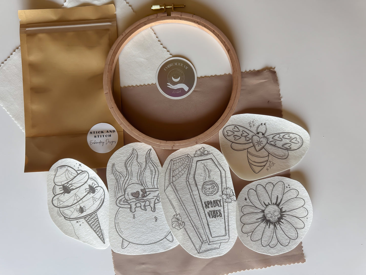 Cauldron Stick & Stitch Embroidery Pack