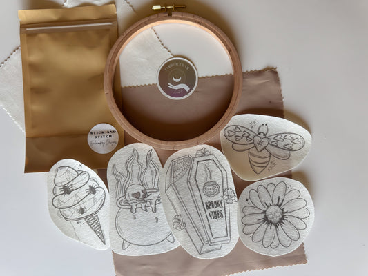 Cauldron Stick & Stitch Embroidery Pack