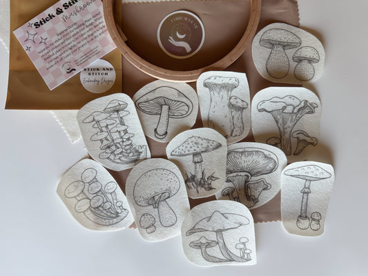 Mushroom Stick & Stitch Embroidery pack