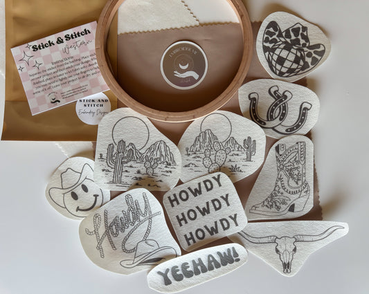Western Stick & Stitch Embroidery pack