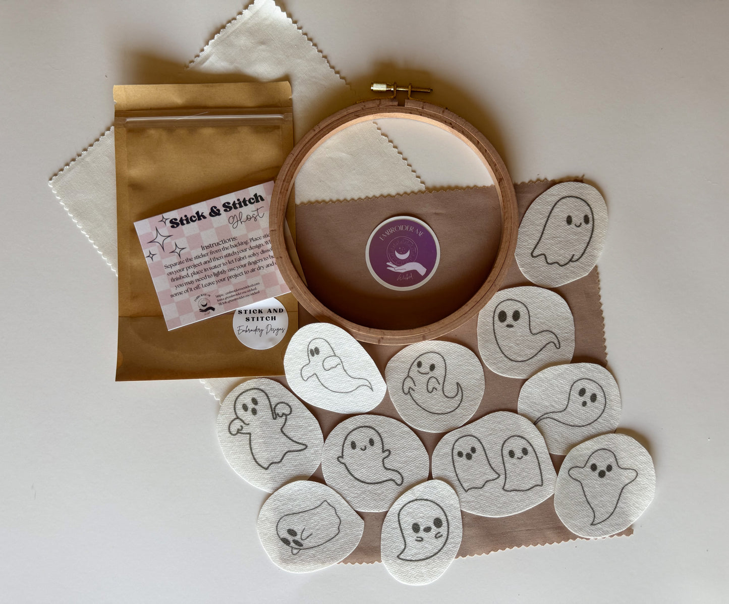 Ghost Stick & Stitch Embroidery pack