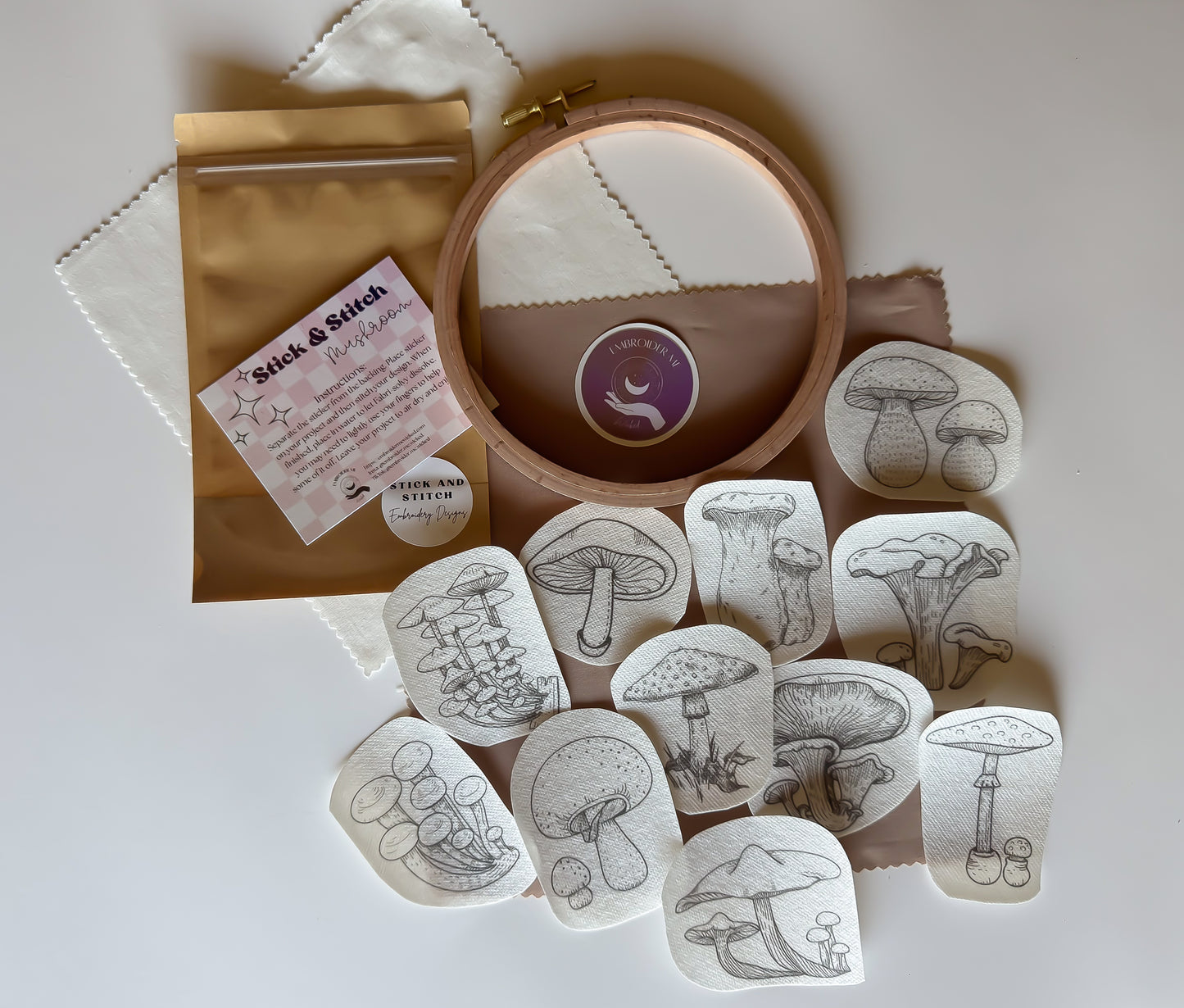 Mushroom Stick & Stitch Embroidery pack