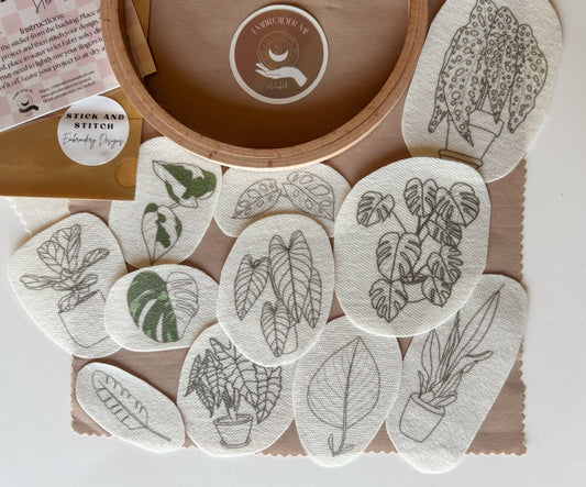 House Plant Stick & Stitch Embroidery pack