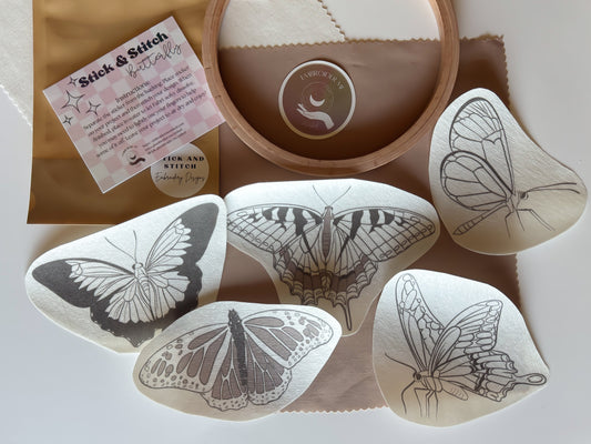Butterfly Stick & Stitch Embroidery pack